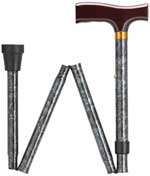 Black Marble Folding Cane