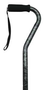 Offset Cane Black Marble